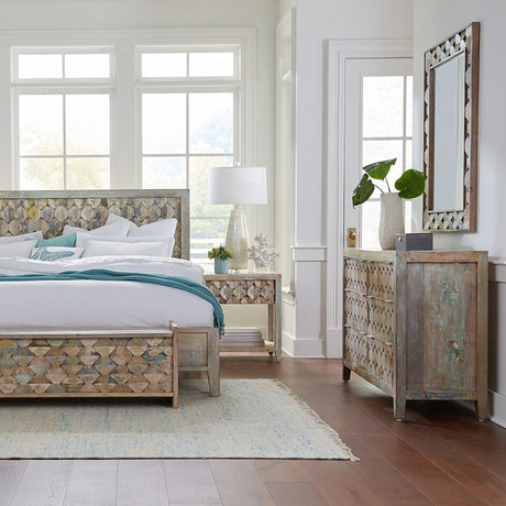 Ibiza King Bed in Vintage Teal Reclaimed Wood by Home Trends & Design at Eve Furniture