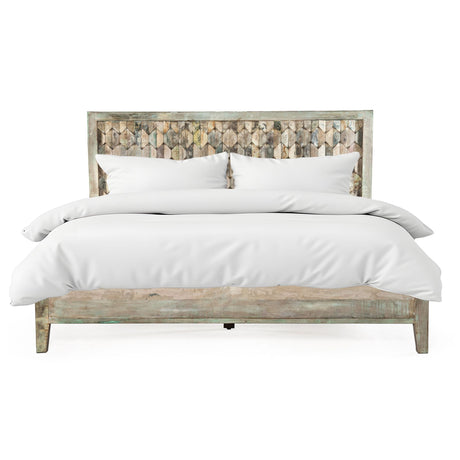 Ibiza Queen Bed in Vintage Teal Reclaimed Wood by Home Trends & Design at Eve Furniture