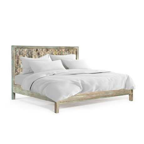 Ibiza Queen Bed in Vintage Teal Reclaimed Wood by Home Trends & Design at Eve Furniture