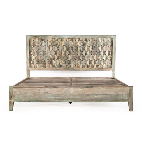 Ibiza Queen Bed in Vintage Teal Reclaimed Wood by Home Trends & Design at Eve Furniture