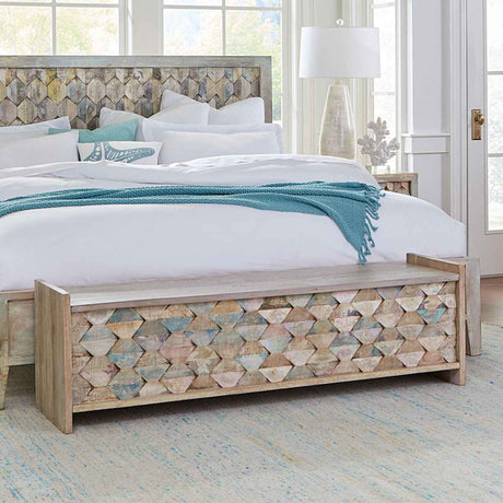Ibizia 60" Storage Bench in Vintage Teal Reclaimed Wood by Home Trends & Design at Eve Furniture