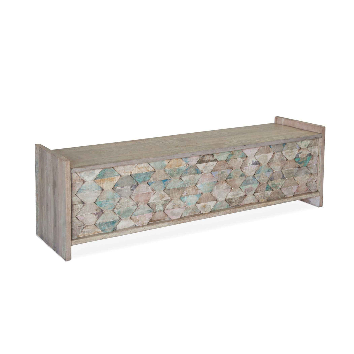 Ibizia 60" Storage Bench in Vintage Teal Reclaimed Wood by Home Trends & Design at Eve Furniture