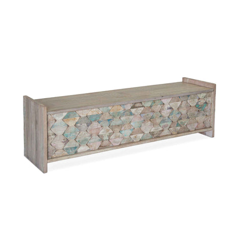 Ibizia 60" Storage Bench in Vintage Teal Reclaimed Wood by Home Trends & Design at Eve Furniture