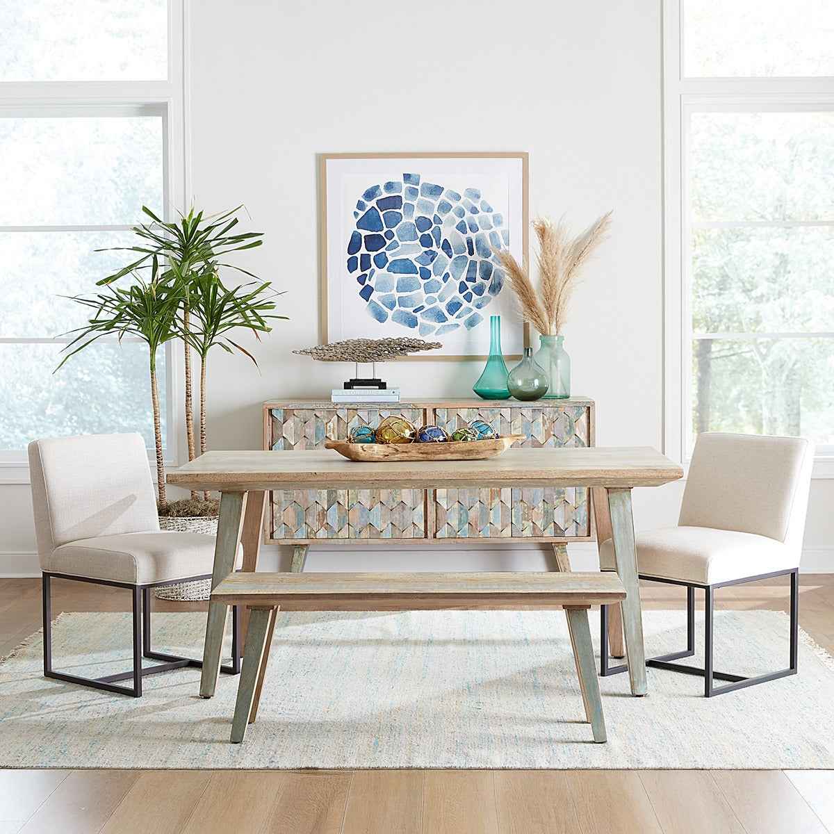 Ibizia 66" Dining Table in Vintage Teal Reclaimed Wood by Home Trends & Design at Eve Furniture