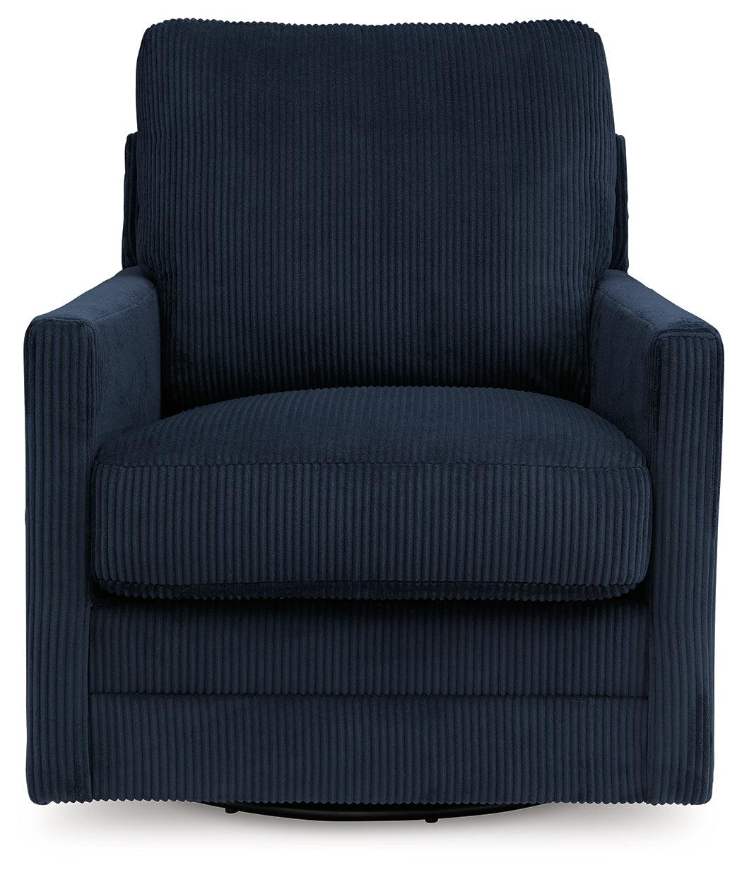 Icaman Navy Swivel Chair by Ashley at Eve Furniture