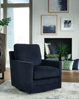 Icaman Navy Swivel Chair by Ashley at Eve Furniture