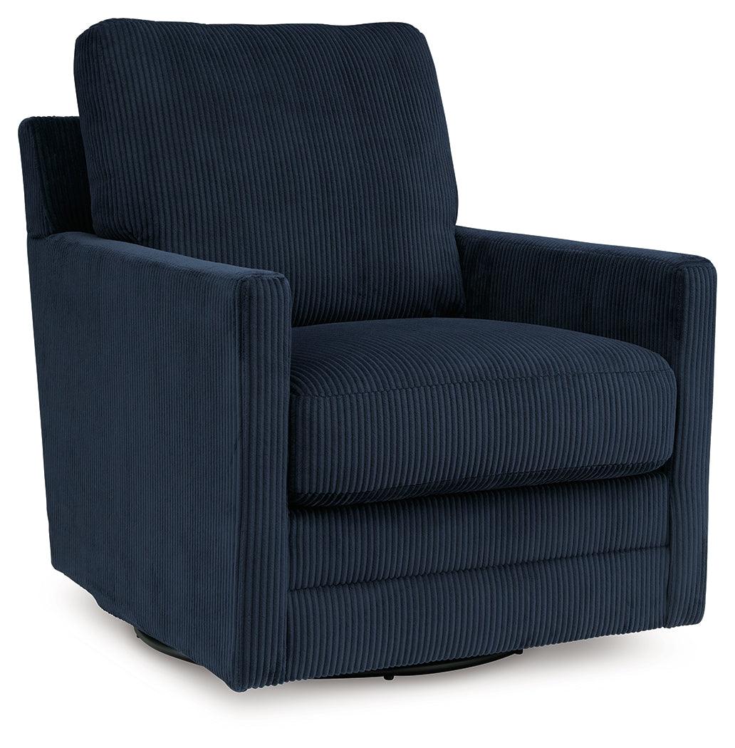 Icaman Navy Swivel Chair by Ashley at Eve Furniture