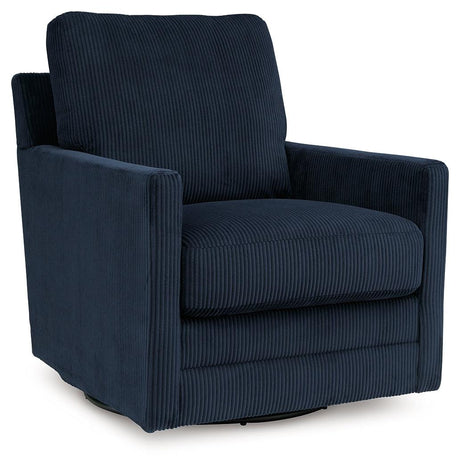 Icaman Navy Swivel Chair by Ashley at Eve Furniture