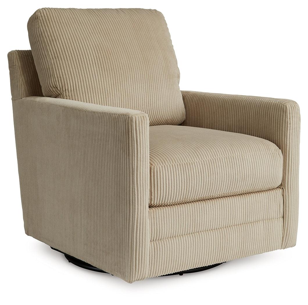 Icaman Sand Swivel Chair by Ashley at Eve Furniture
