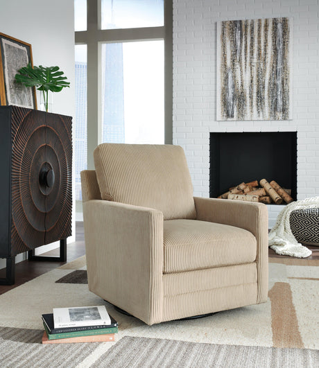 Icaman Sand Swivel Chair by Ashley at Eve Furniture