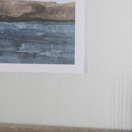Icelandic Seascape by Jonathan Klassen Hand Embellished Textured Framed Art Print Matted under Glass by Mercana at Eve Furniture