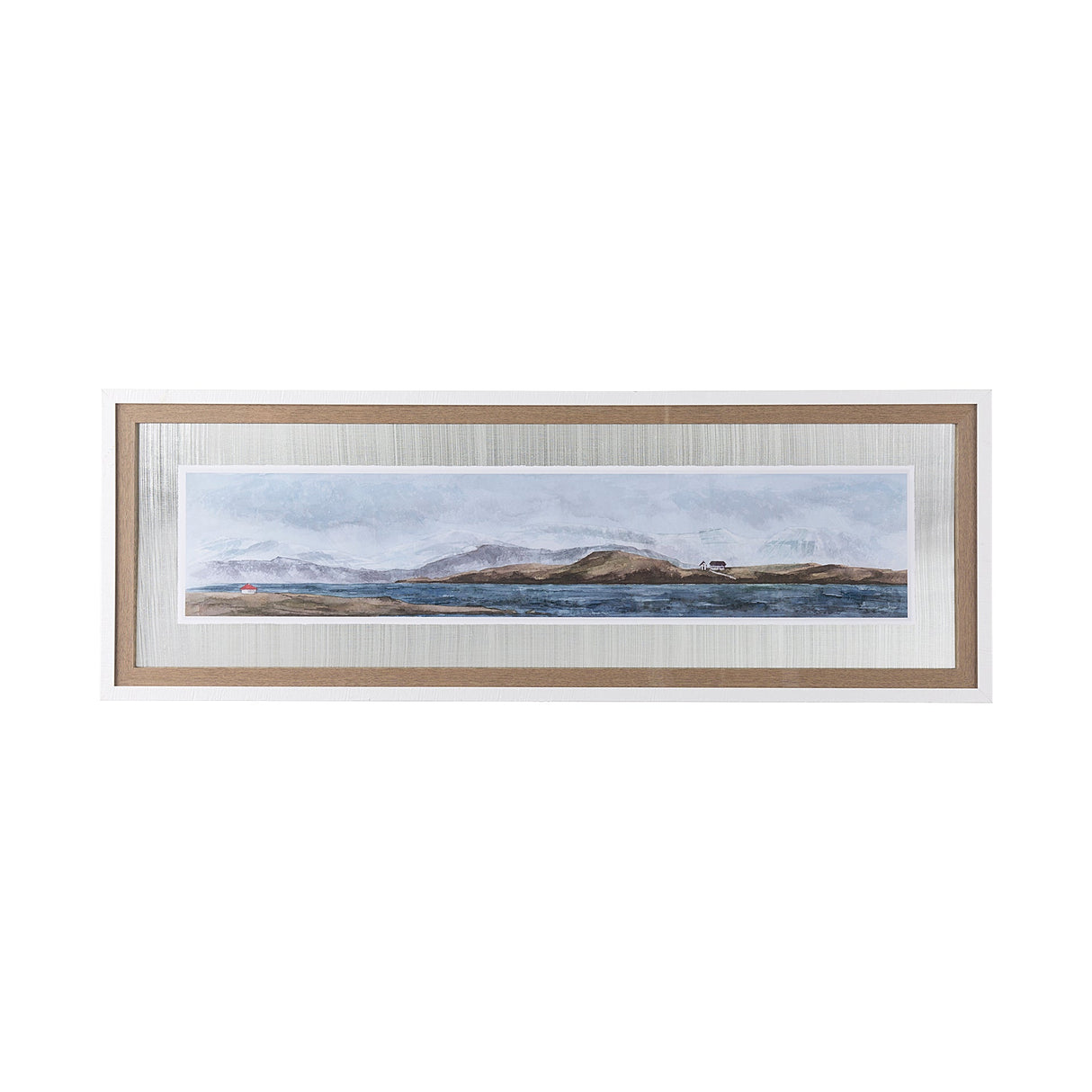 Icelandic Seascape by Jonathan Klassen Hand Embellished Textured Framed Art Print Matted under Glass by Mercana at Eve Furniture