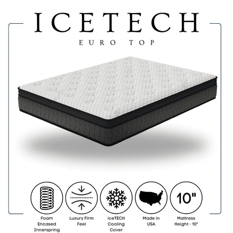 Icetech 10" Euro Top Queen Mattress by Happy Homes at Eve Furniture