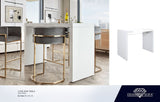 Icon Gloss White Lacquer Bar Table by Diamond Sofa at Eve Furniture