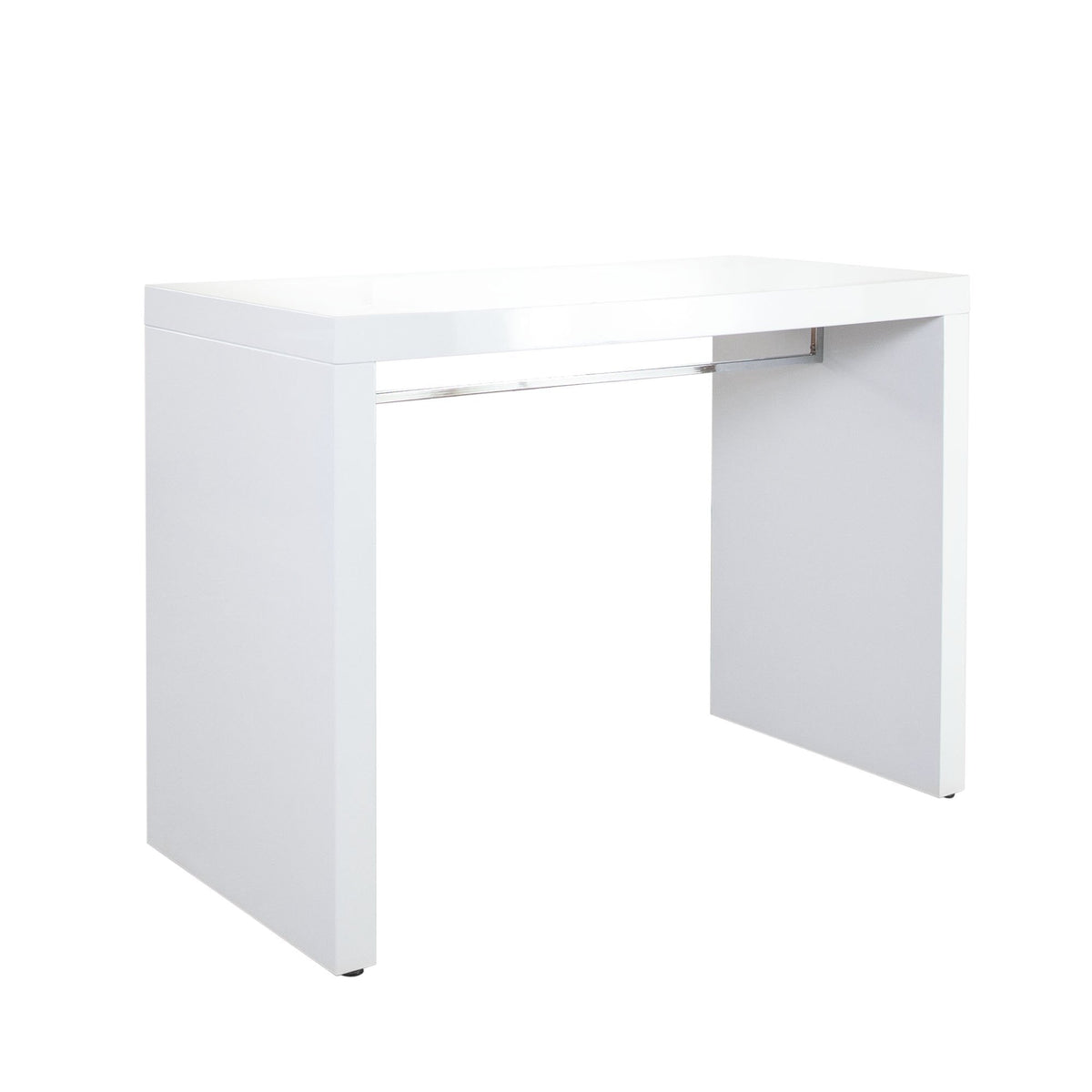 Icon Gloss White Lacquer Bar Table by Diamond Sofa at Eve Furniture