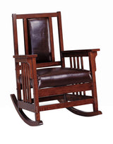 Ida Tobacco/Dark Brown Upholstered Rocking Chair