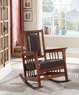 Ida Tobacco/Dark Brown Upholstered Rocking Chair