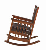 Ida Tobacco/Dark Brown Upholstered Rocking Chair