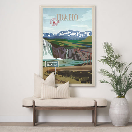Idaho Go USA (XL) by Mercana Studio a Hand Embelished Decograph Framed Art Print under Glass by Mercana at Eve Furniture