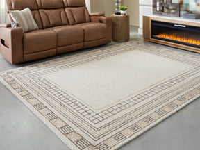 Idaman Taupe/Brown Large Rug by Ashley at Eve Furniture