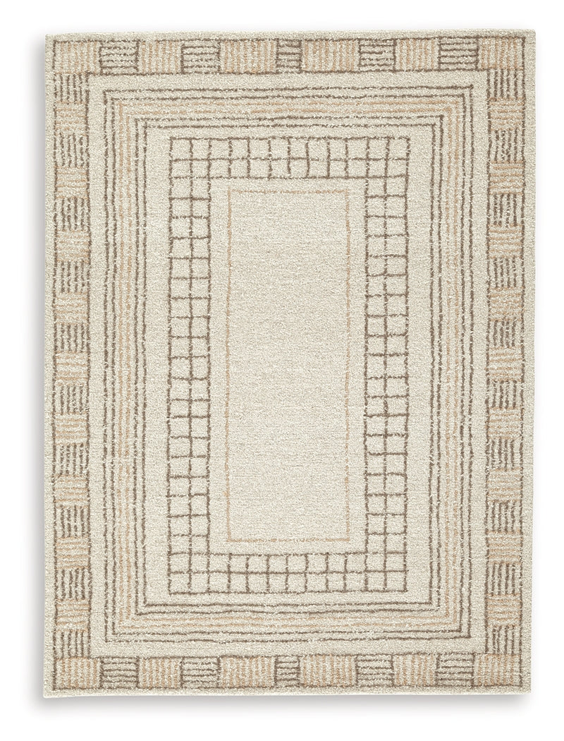 Idaman Taupe/Brown Medium Rug by Ashley at Eve Furniture