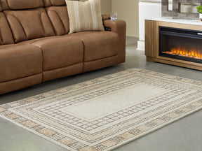 Idaman Taupe/Brown Medium Rug by Ashley at Eve Furniture