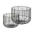 Idris Set of 2 Black Metal Geometric Mesh Bowls by Mercana at Eve Furniture