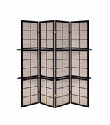 Iggy Tan/Cappuccino 4-Panel Folding Screen with Removable Shelves by Coaster at Eve Furniture
