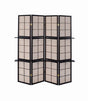 Iggy Tan/Cappuccino 4-Panel Folding Screen with Removable Shelves by Coaster at Eve Furniture