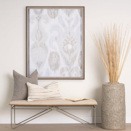 Ikat Patterns I by Silvia Krause a Hand Embellished Textured Framed Art Print by Mercana at Eve Furniture