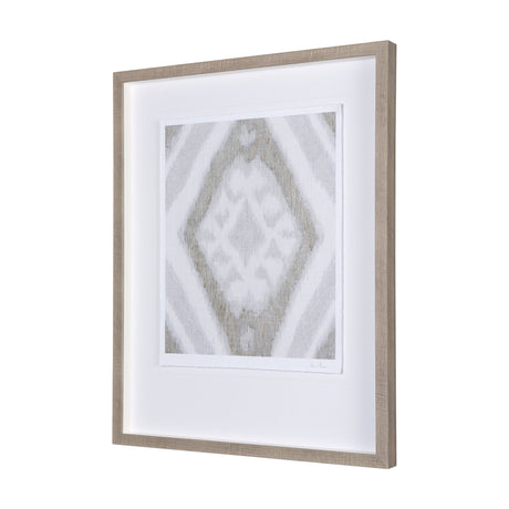 Ikat Patterns III by Silvia Krause a Hand Embellished Textured Framed Art Print Matted under Glass by Mercana at Eve Furniture