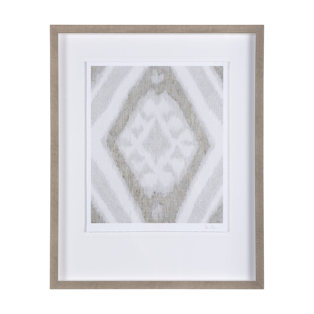 Ikat Patterns III by Silvia Krause a Hand Embellished Textured Framed Art Print Matted under Glass by Mercana at Eve Furniture