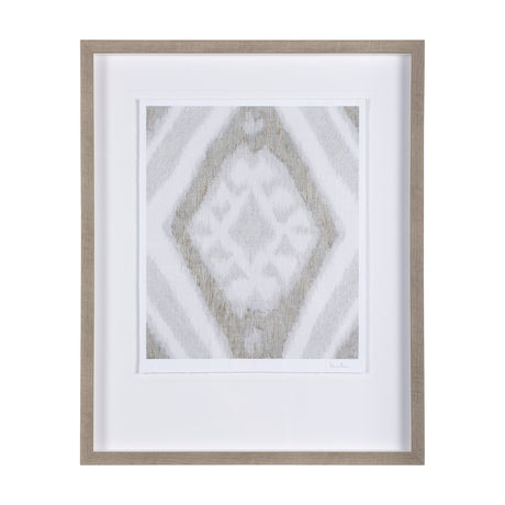 Ikat Patterns III by Silvia Krause a Hand Embellished Textured Framed Art Print Matted under Glass by Mercana at Eve Furniture
