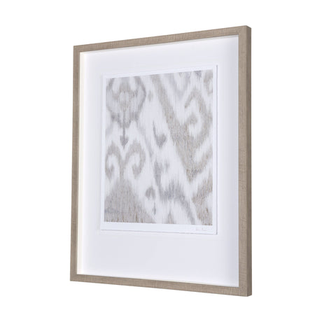 Ikat Patterns IV by Silvia Krause a Hand Embellished Textured Framed Art Print Matted under Glass by Mercana at Eve Furniture