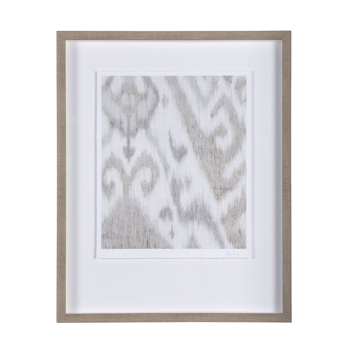 Ikat Patterns IV by Silvia Krause a Hand Embellished Textured Framed Art Print Matted under Glass by Mercana at Eve Furniture