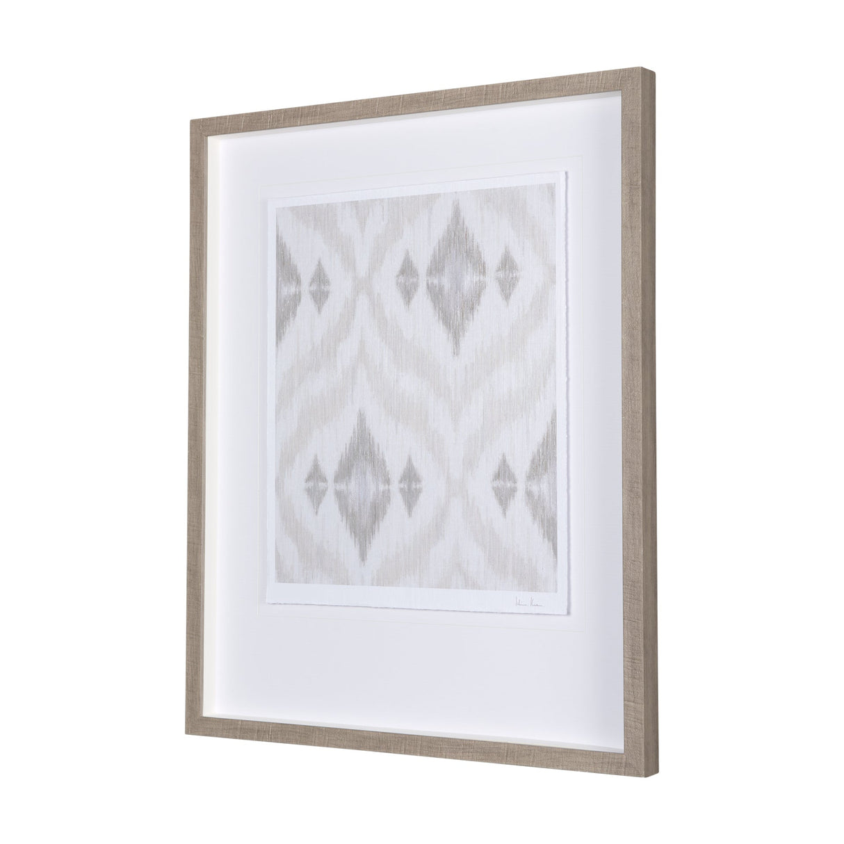 Ikat Patterns VI by Silvia Krause a Hand Embellished Textured Framed Art Print Matted under Glass by Mercana at Eve Furniture