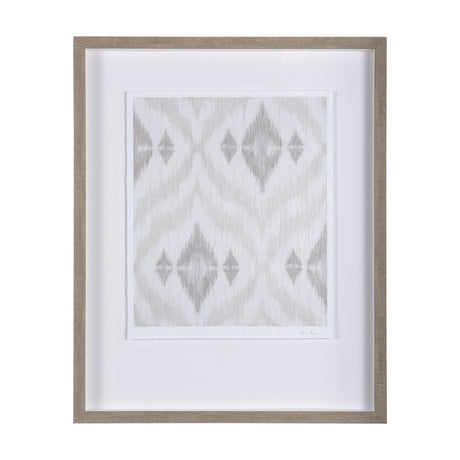 Ikat Patterns VI by Silvia Krause a Hand Embellished Textured Framed Art Print Matted under Glass by Mercana at Eve Furniture