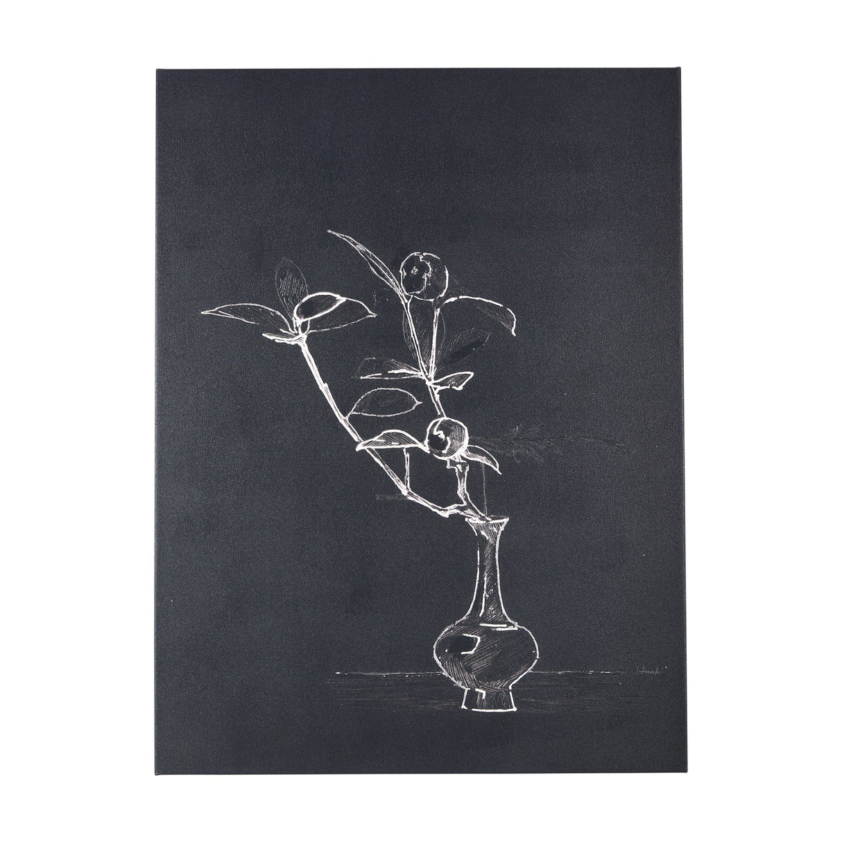 Ikebana Dark I by Mercana Studio a Hand Embellished Textured Canvas by Mercana at Eve Furniture