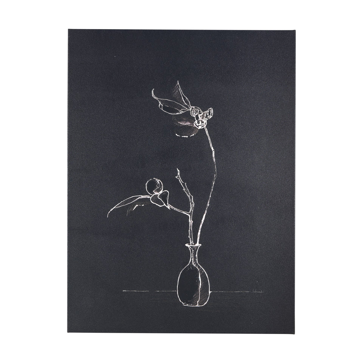 Ikebana Dark II by Mercana Studio a Hand Embellished Textured Canvas by Mercana at Eve Furniture