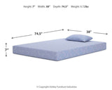 iKidz Ocean Blue Twin Mattress and Pillow by Ashley at Eve Furniture