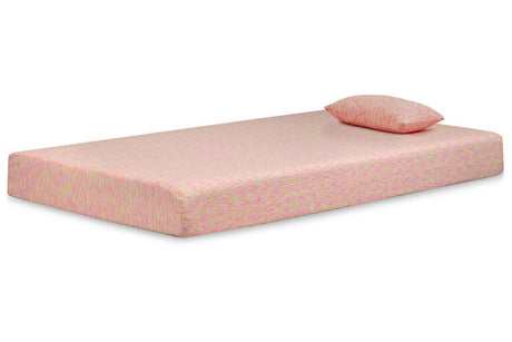 iKidz Pink Pink Twin Mattress and Pillow by Ashley at Eve Furniture