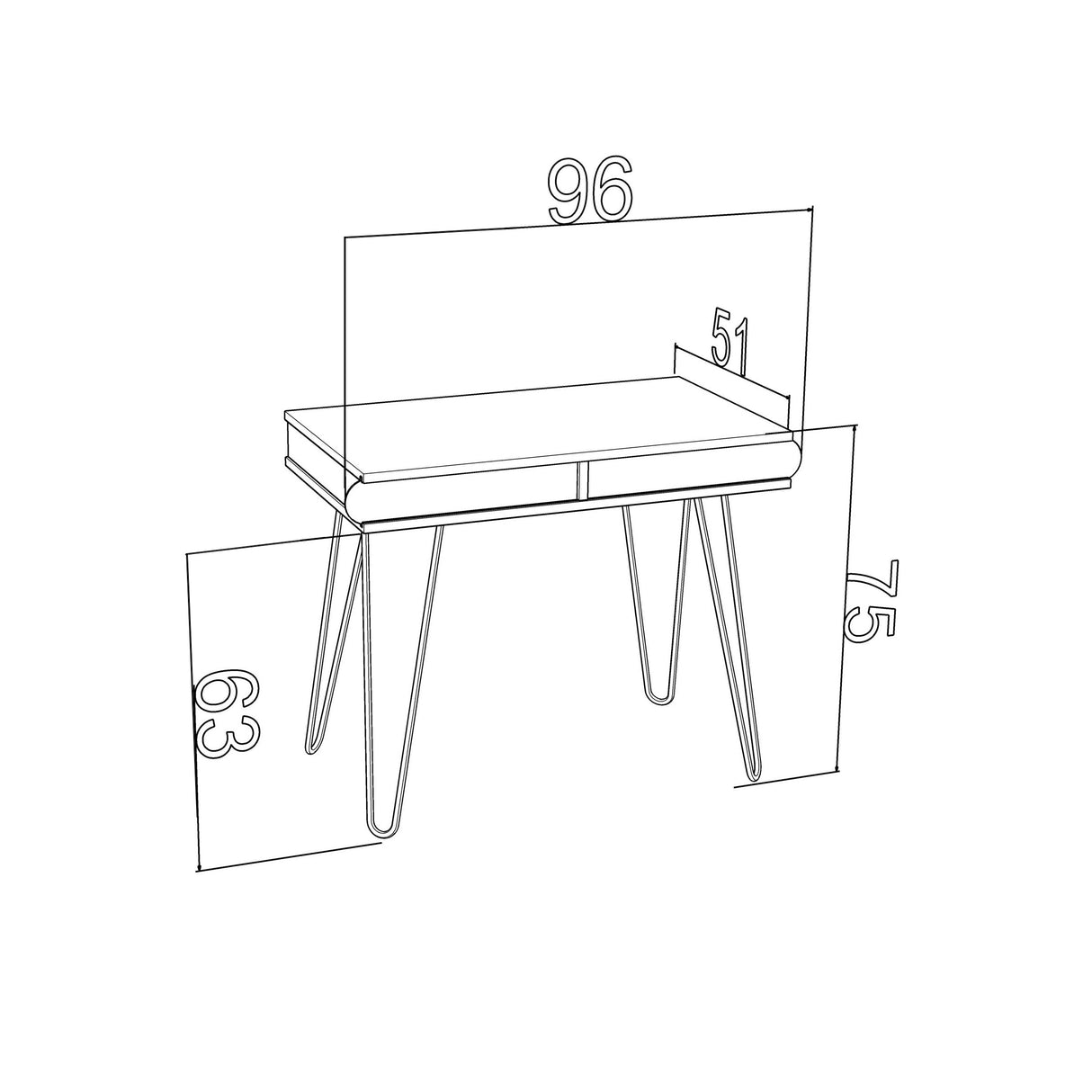 Illia Desk No.2 MT190622 by Furnia at Eve Furniture