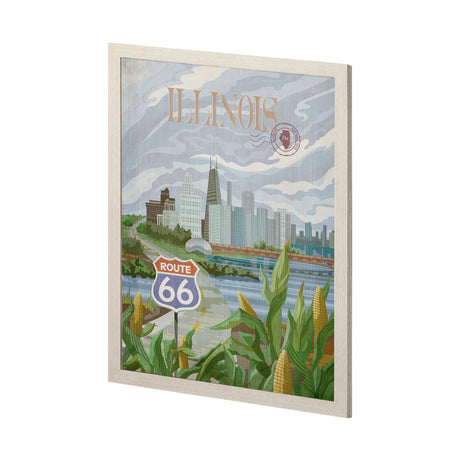 Illinois Go USA (L) by Mercana Studio a Hand Embellished Decograph Framed Art Print by Mercana at Eve Furniture