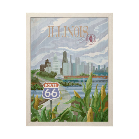 Illinois Go USA (L) by Mercana Studio a Hand Embellished Decograph Framed Art Print by Mercana at Eve Furniture