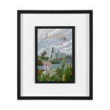 Illinois Go USA (M) by Mercana Studio a Framed Art Print Matted under Glass by Mercana at Eve Furniture
