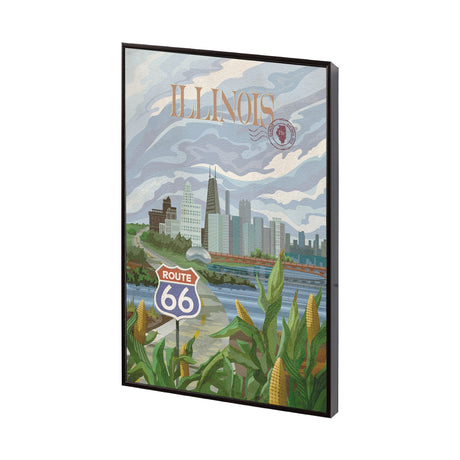 Illinois Go USA (SM) by Mercana Studio a Hand Embellished Decograph Framed Art Print by Mercana at Eve Furniture