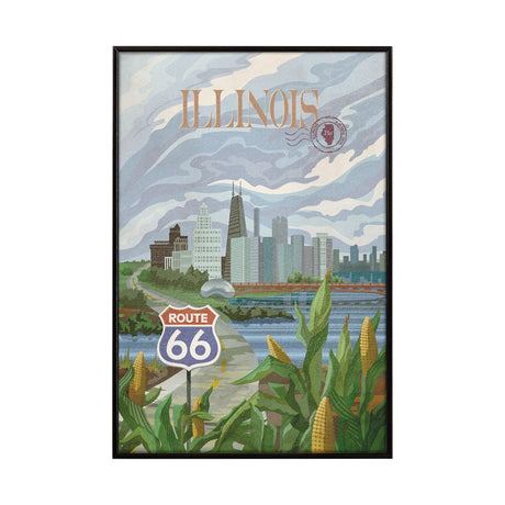 Illinois Go USA (SM) by Mercana Studio a Hand Embellished Decograph Framed Art Print by Mercana at Eve Furniture