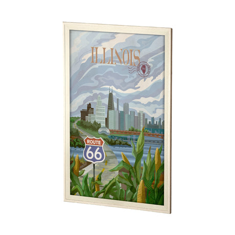 Illinois Go USA (XL) by Mercana Studio a Hand Embellished Decograph Framed Art Print under Glass by Mercana at Eve Furniture