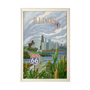 Illinois Go USA (XL) by Mercana Studio a Hand Embellished Decograph Framed Art Print under Glass by Mercana at Eve Furniture