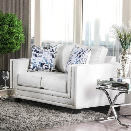 Ilse Off-White/Blue Loveseat by Furniture of America at Eve Furniture